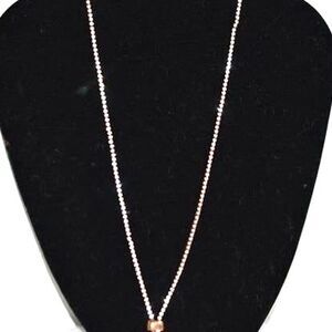 Flashy Tennis  Rose Gold Tone Rhinestone Lariat Y2K Glam Statement Necklace